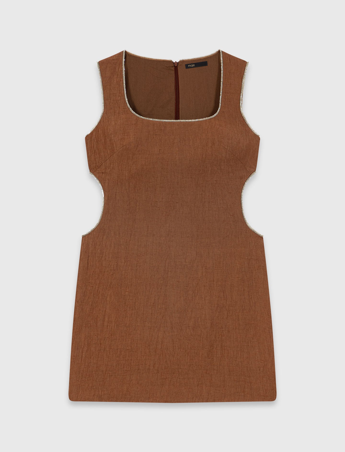 Vestido corto de mezcla de lino