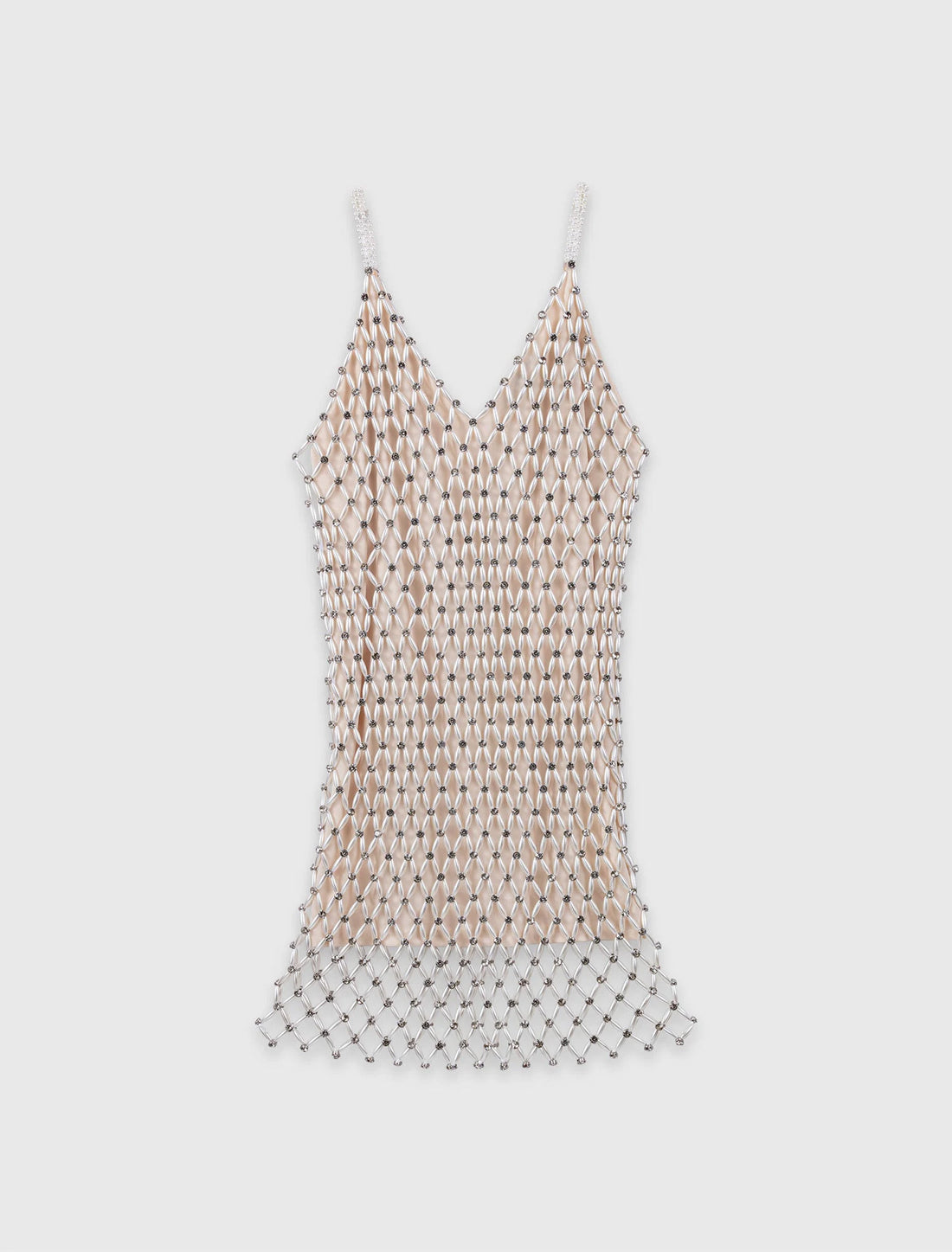 Vestido corto perlado con forro