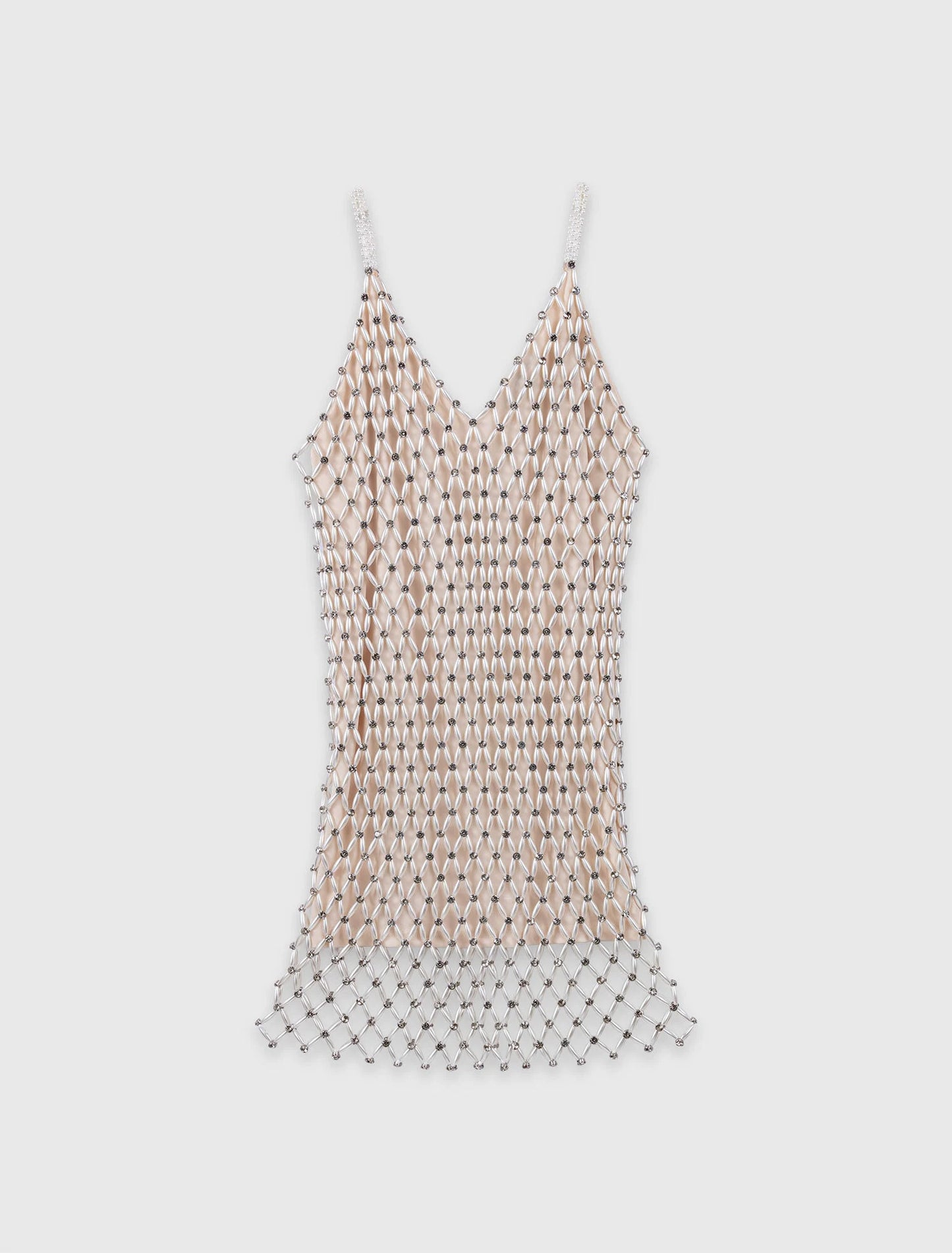Vestido corto perlado con forro