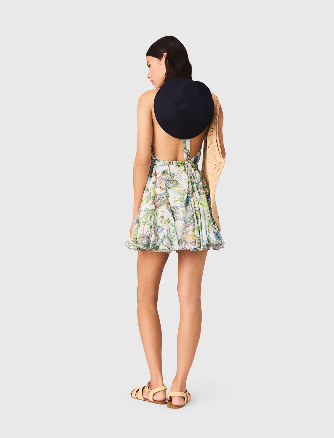 Vestido corto estampado sin espalda