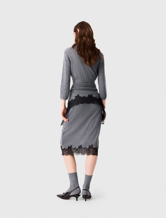 Vestido con panel de encaje