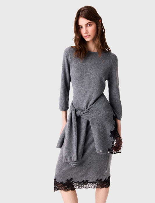 Vestido con panel de encaje