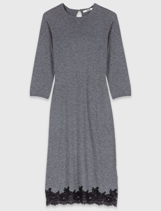 Vestido con panel de encaje