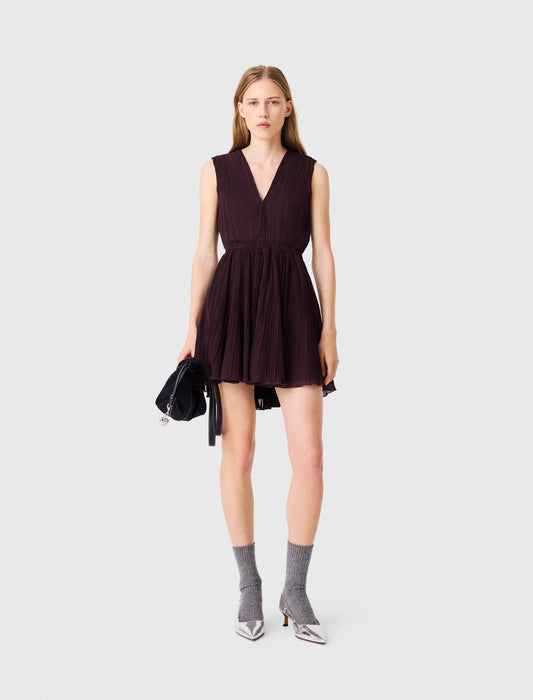 Vestido skater corto plisado