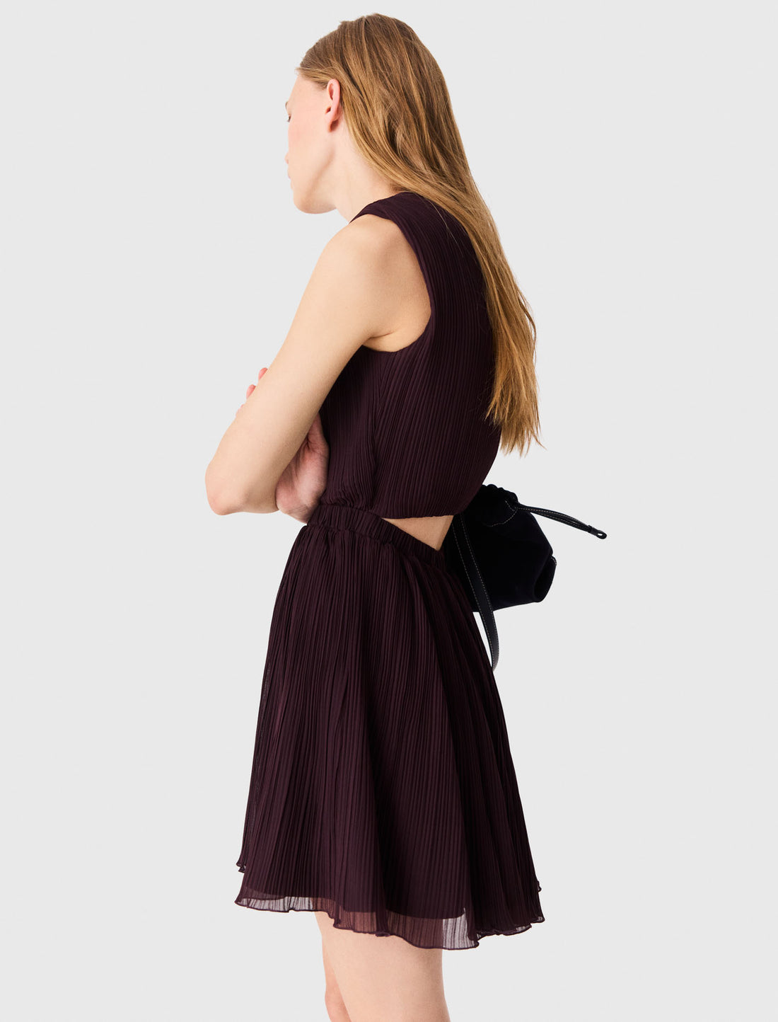 Vestido skater corto plisado