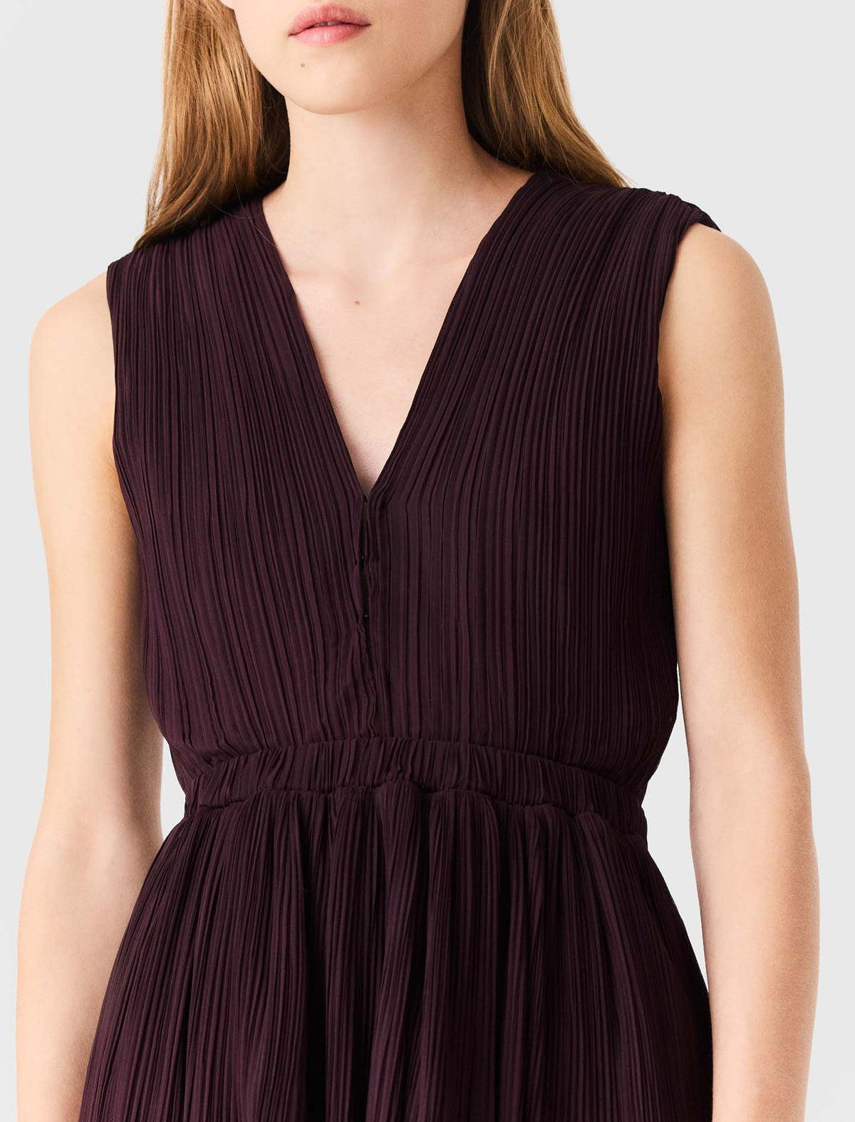 Vestido skater corto plisado