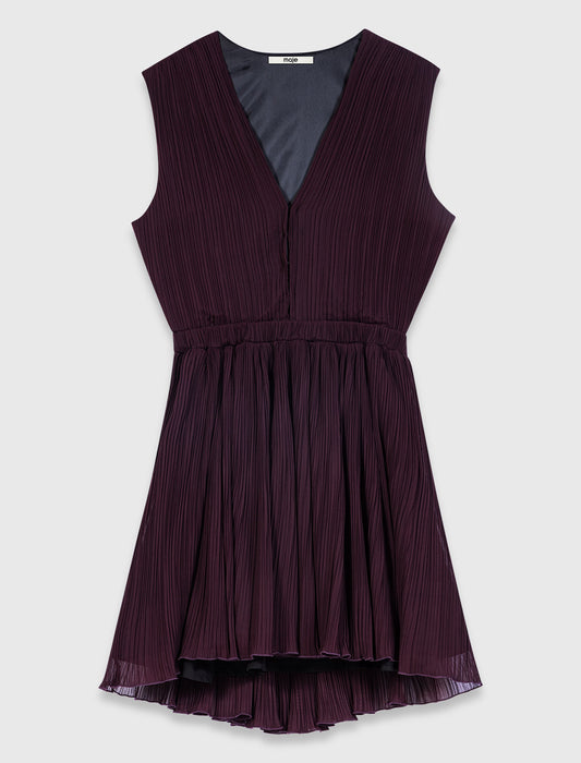 Vestido skater corto plisado