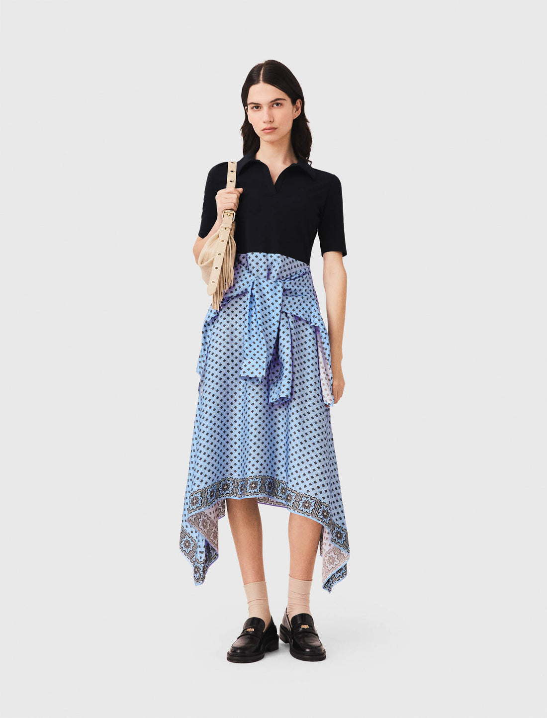 Vestido trampantojo falda pañuelo