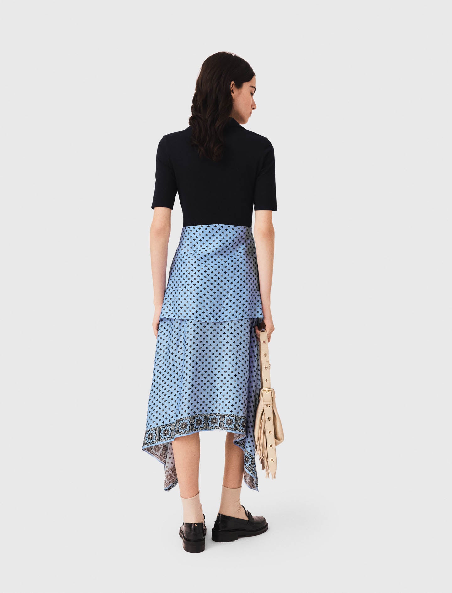 Vestido trampantojo falda pañuelo