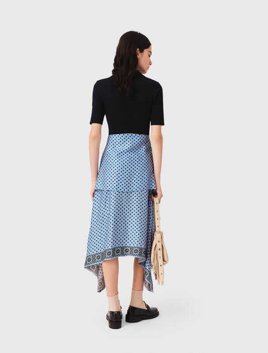Vestido trampantojo falda pañuelo