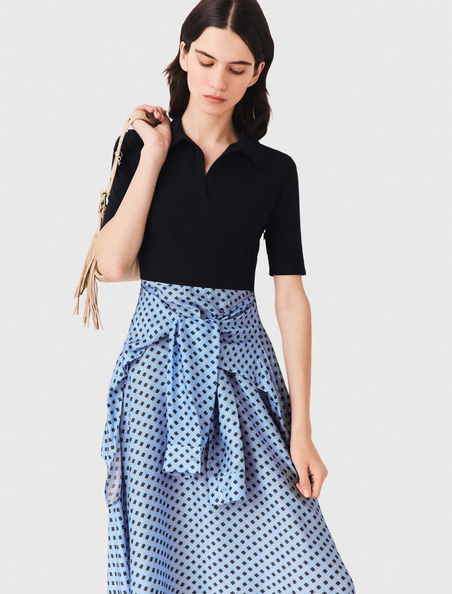 Vestido trampantojo falda pañuelo