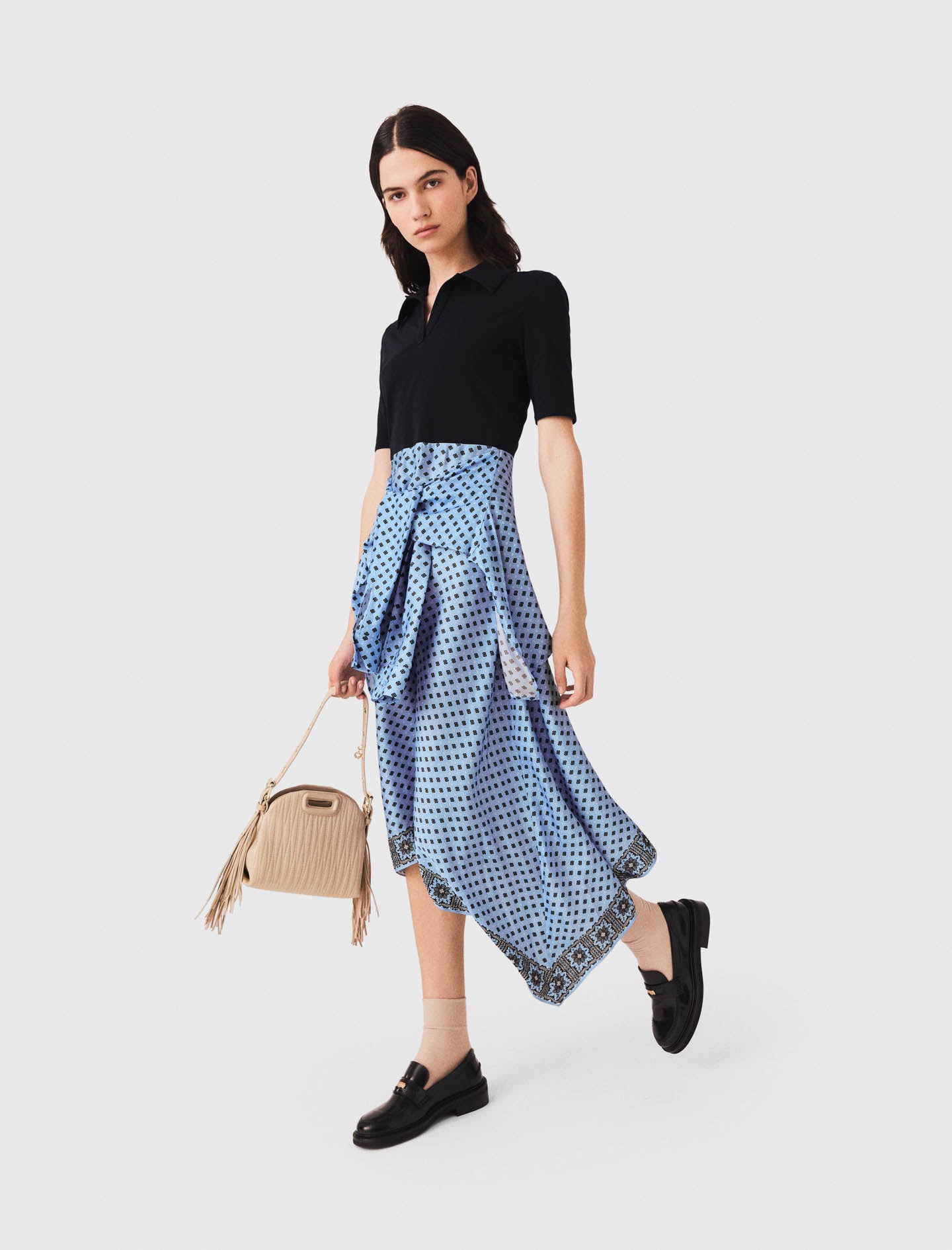 Vestido trampantojo falda pañuelo