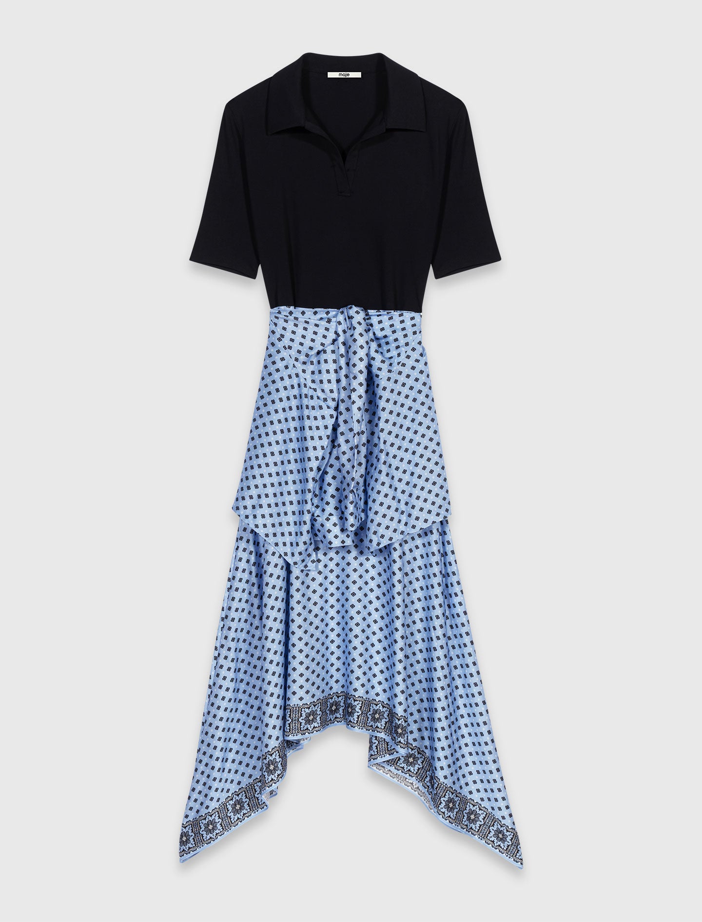 Vestido trampantojo falda pañuelo