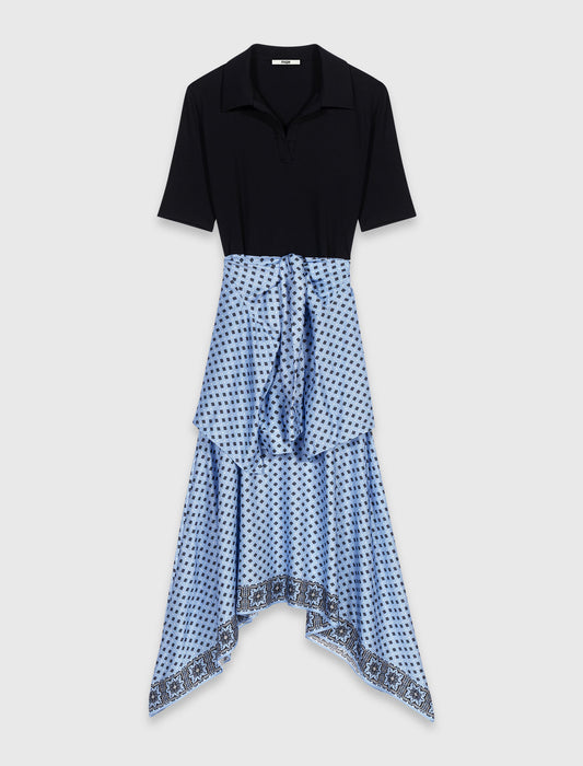 Vestido trampantojo falda pañuelo