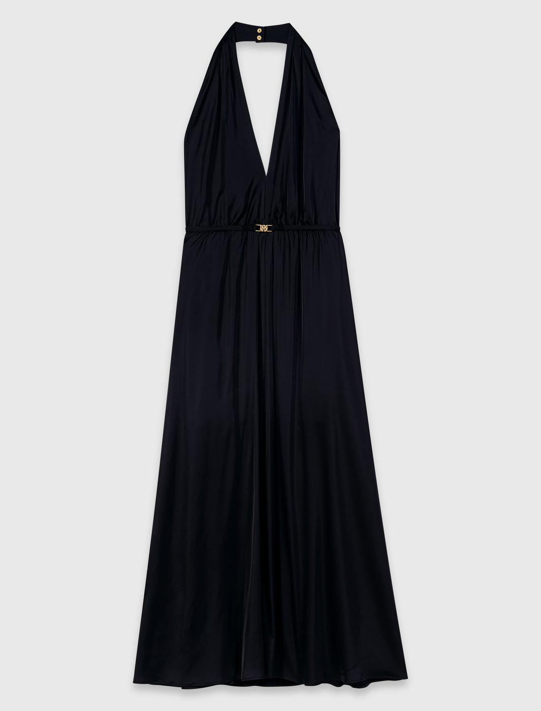 Vestido largo plisado sin espalda