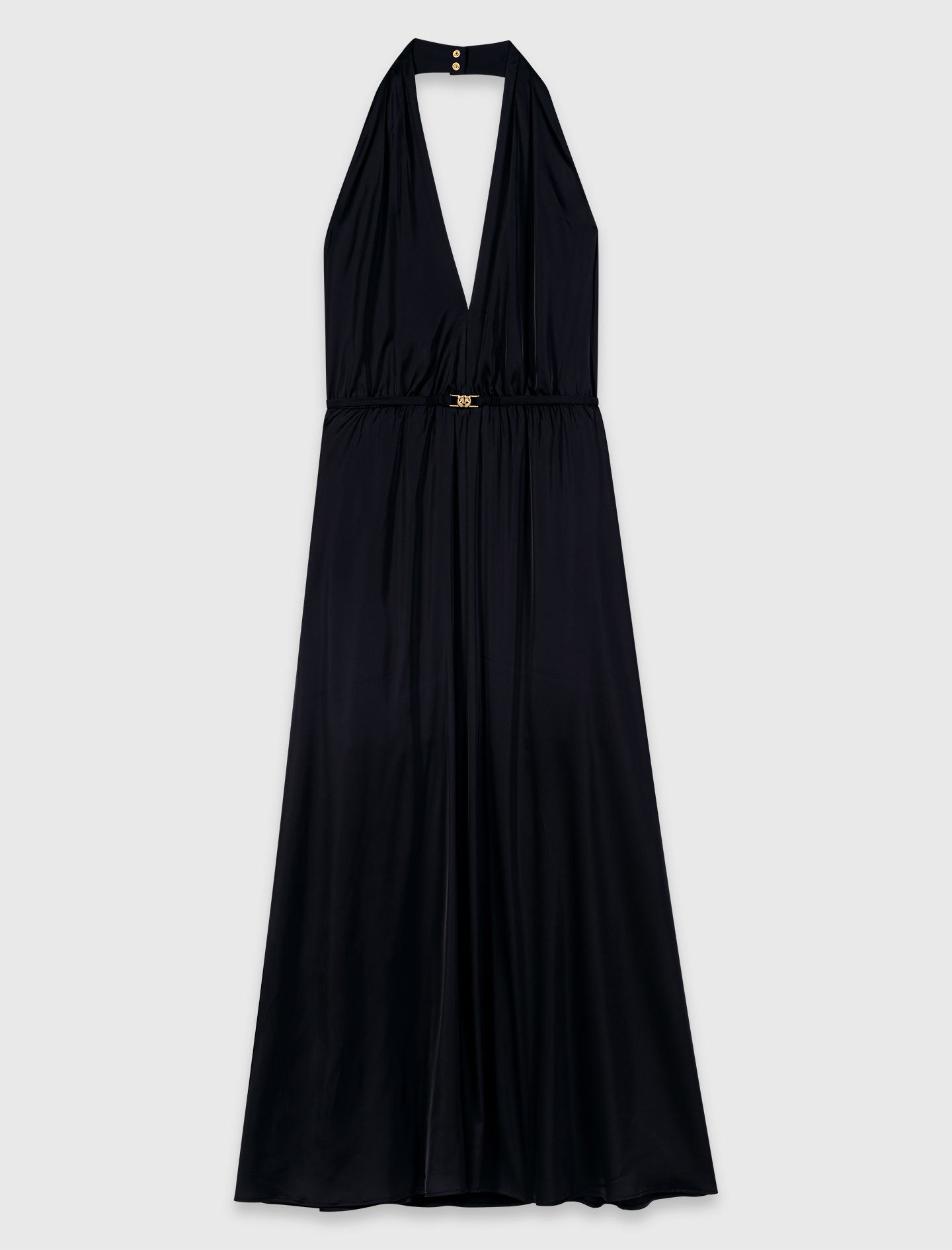 Vestido largo plisado sin espalda