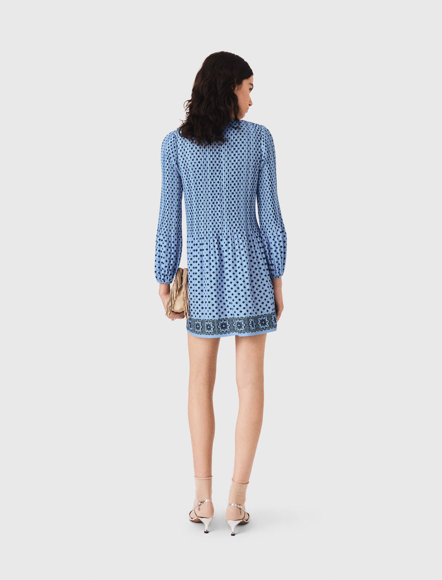 Vestido plisado estampado