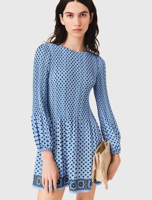 Vestido plisado estampado