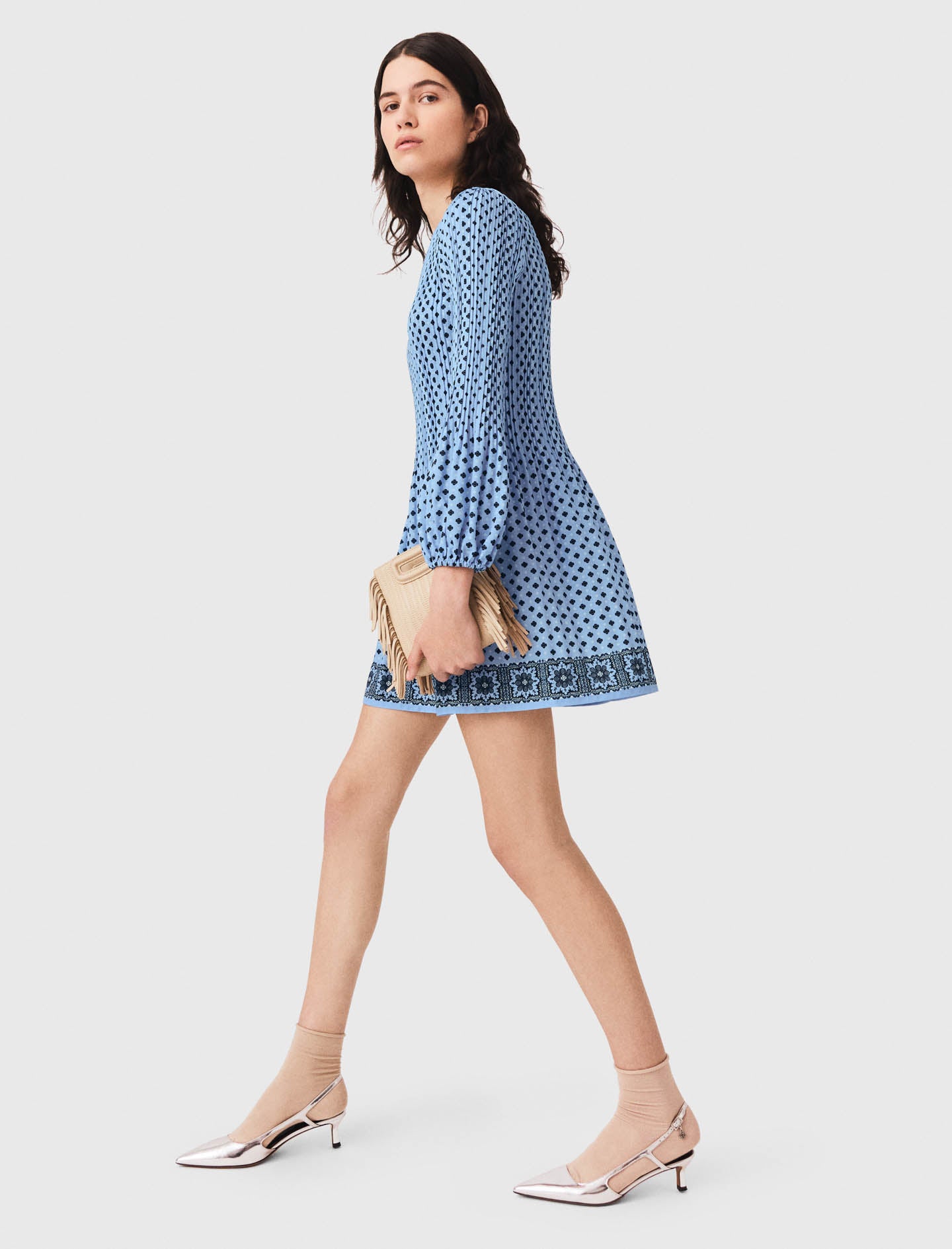 Vestido plisado estampado