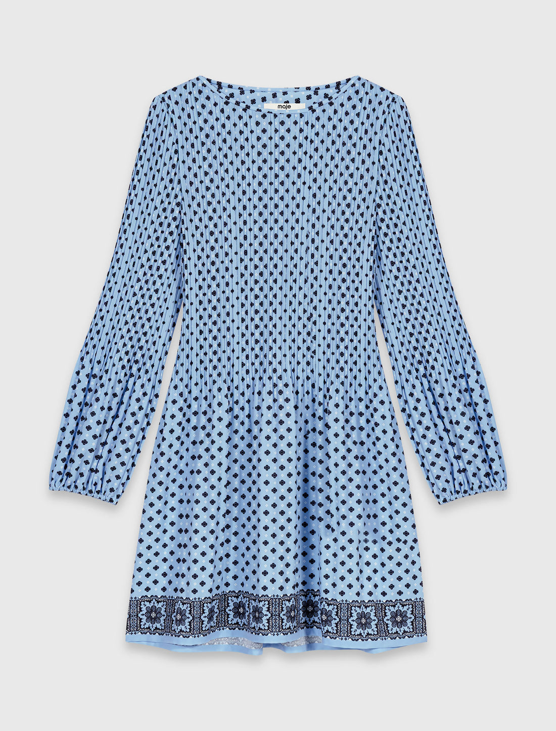 Vestido plisado estampado
