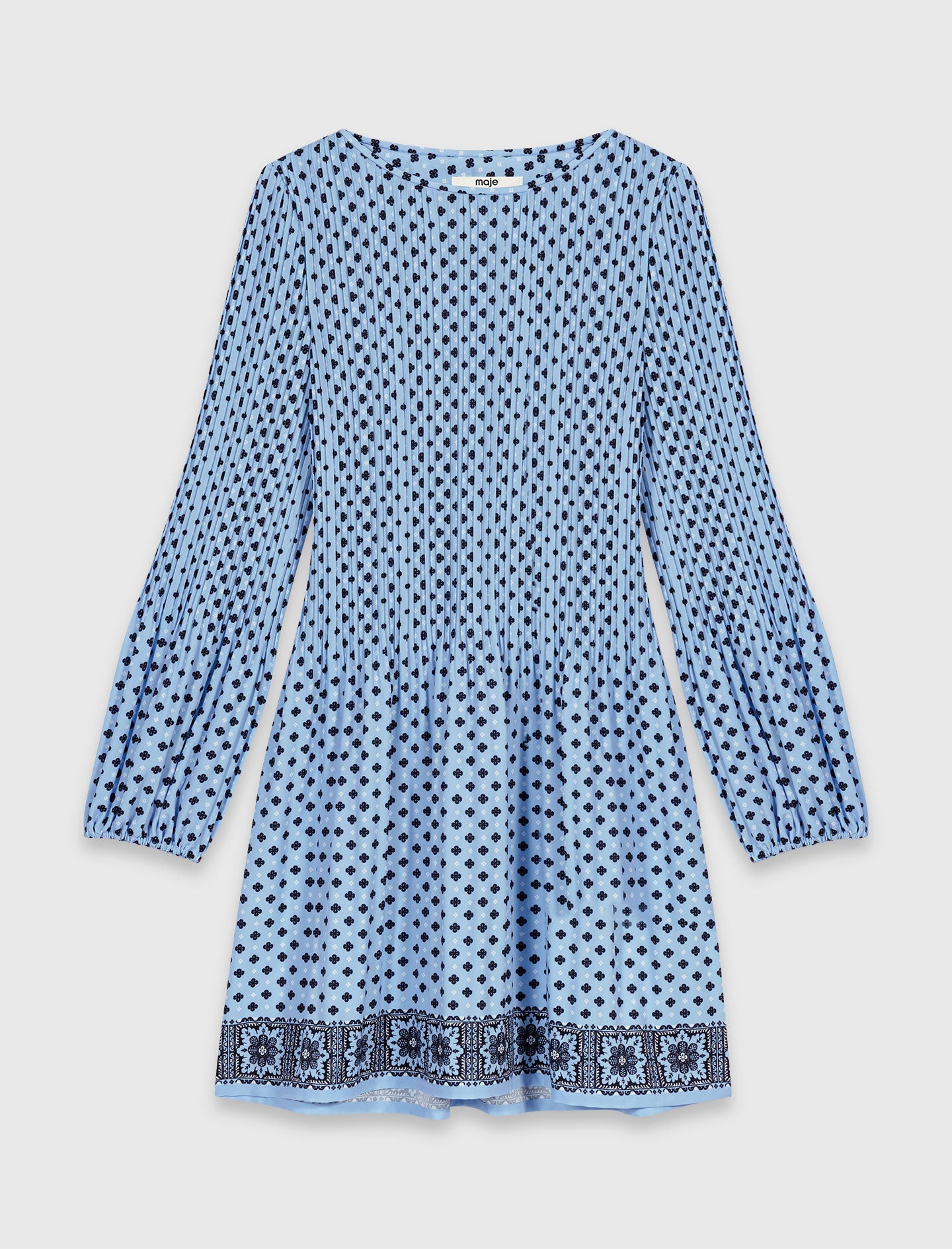 Vestido plisado estampado