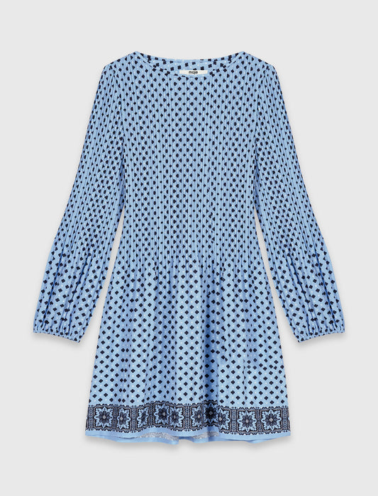 Vestido plisado estampado