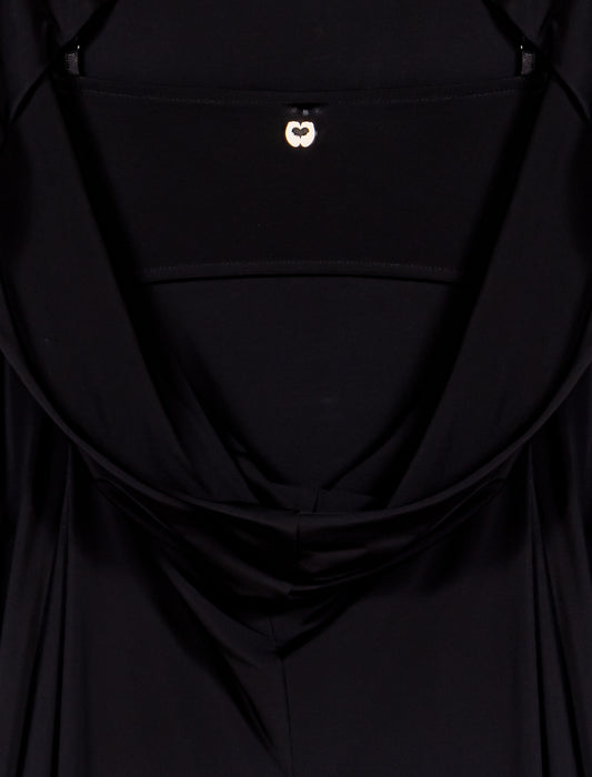 Vestido largo con espalda drapeada