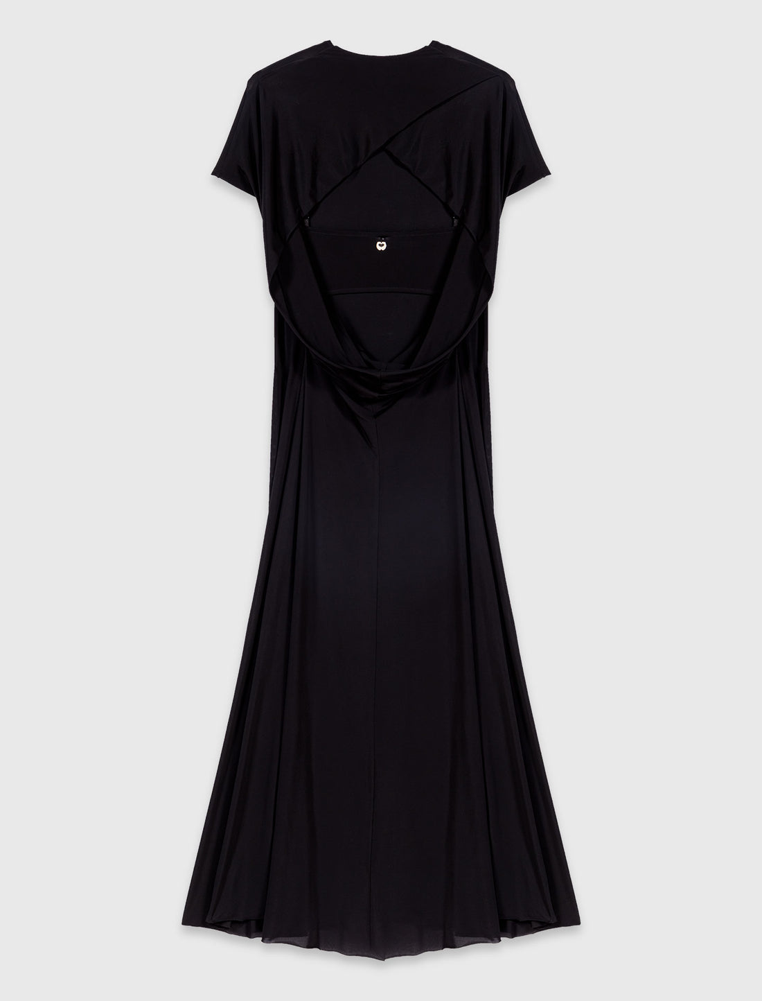 Vestido largo con espalda drapeada