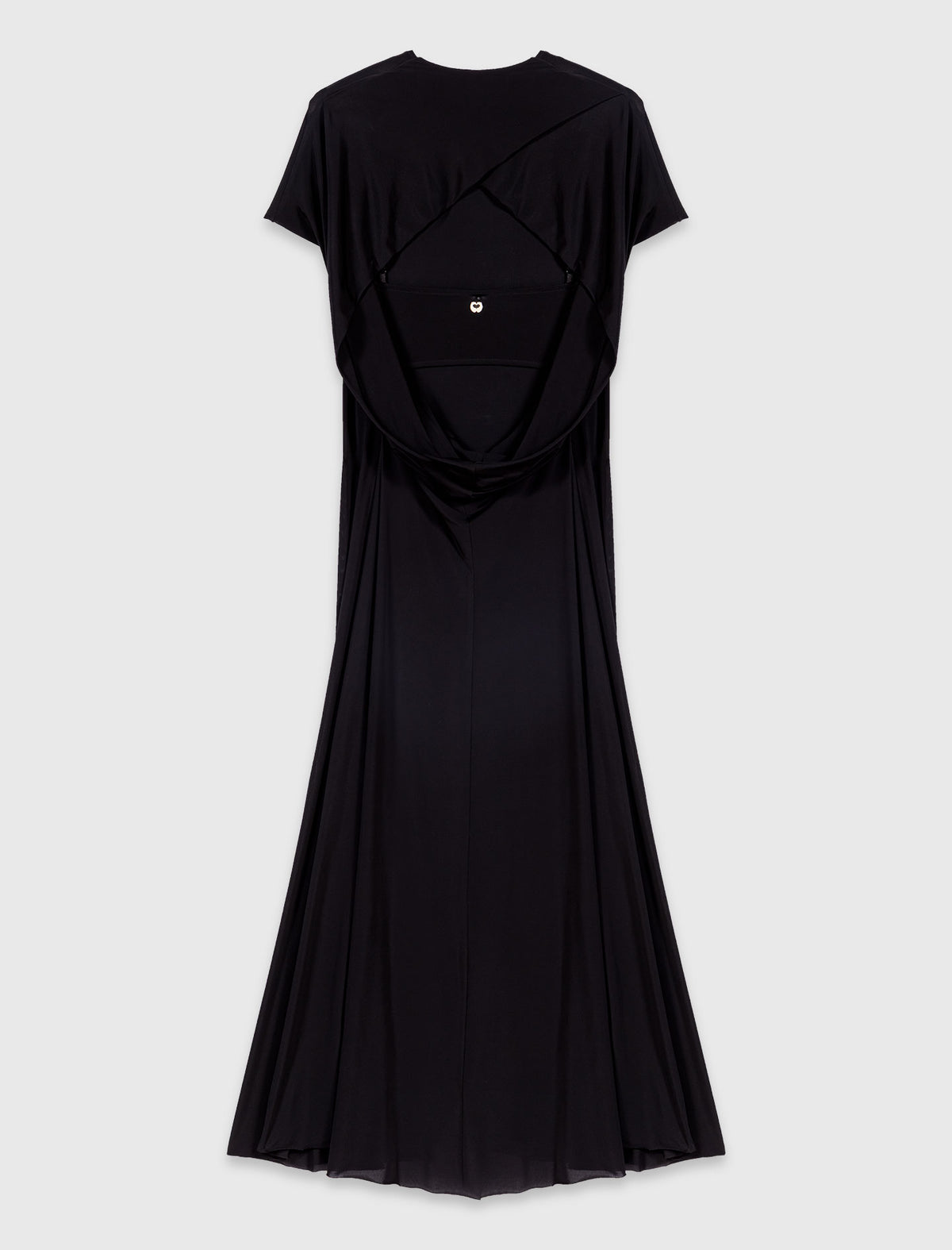 Vestido largo con espalda drapeada