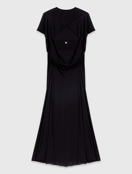 Vestido largo con espalda drapeada