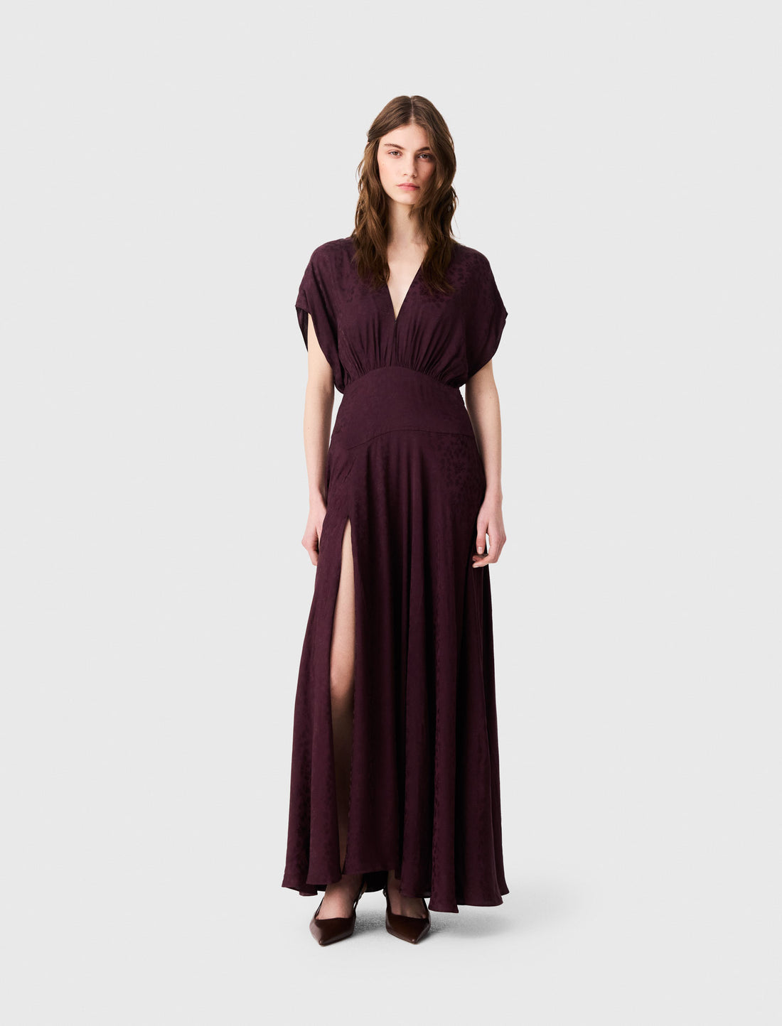 Vestido largo estampado jacquard