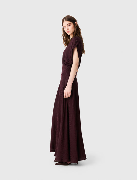 Vestido largo estampado jacquard