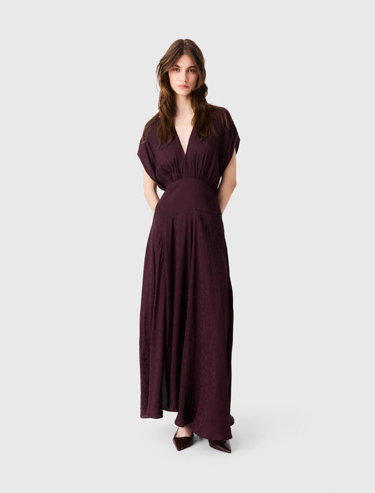 Vestido largo estampado jacquard