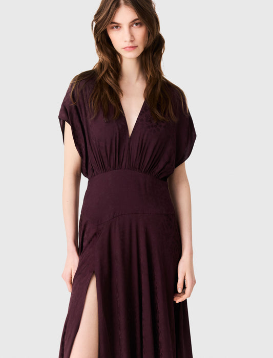 Vestido largo estampado jacquard