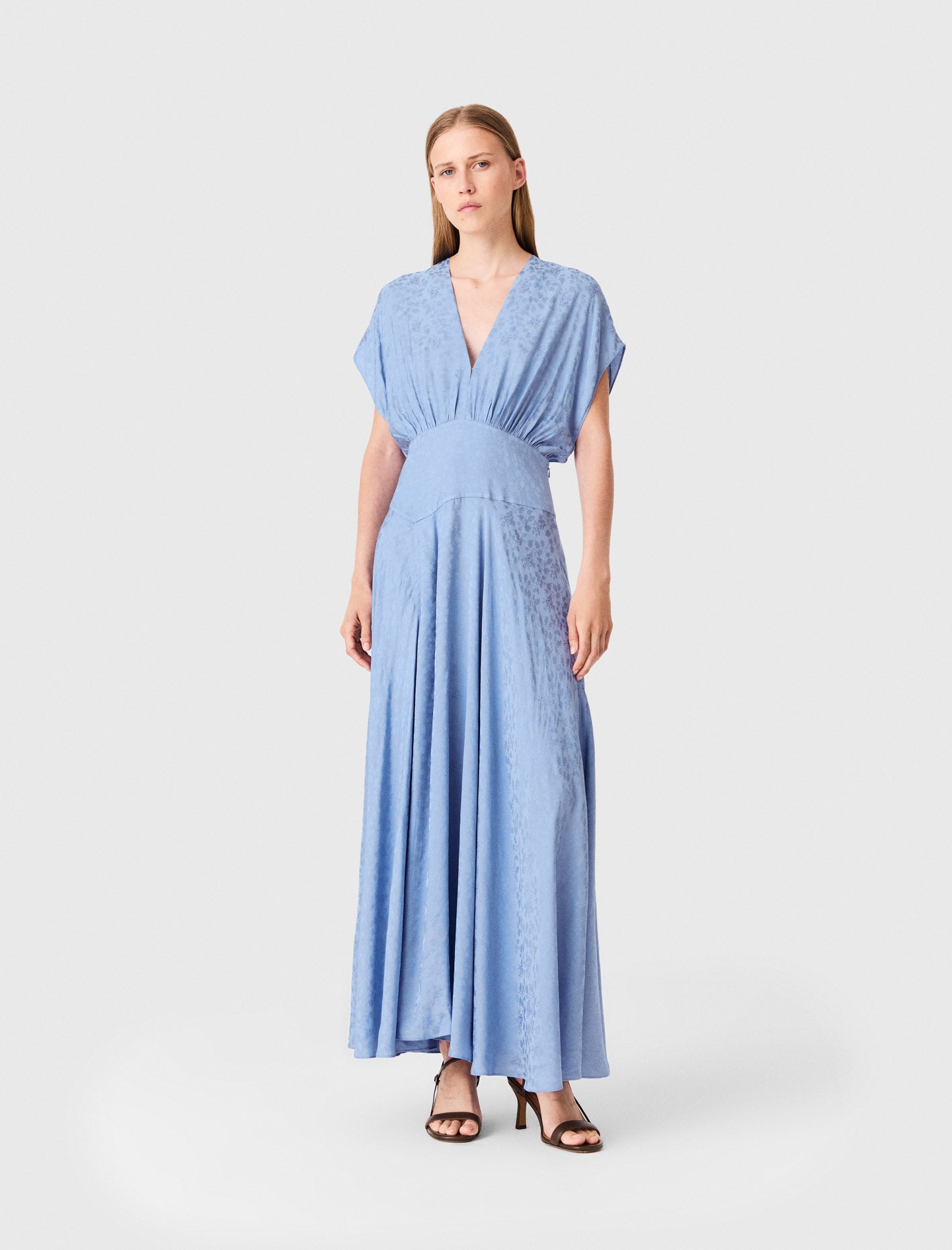 Vestido largo estampado jacquard