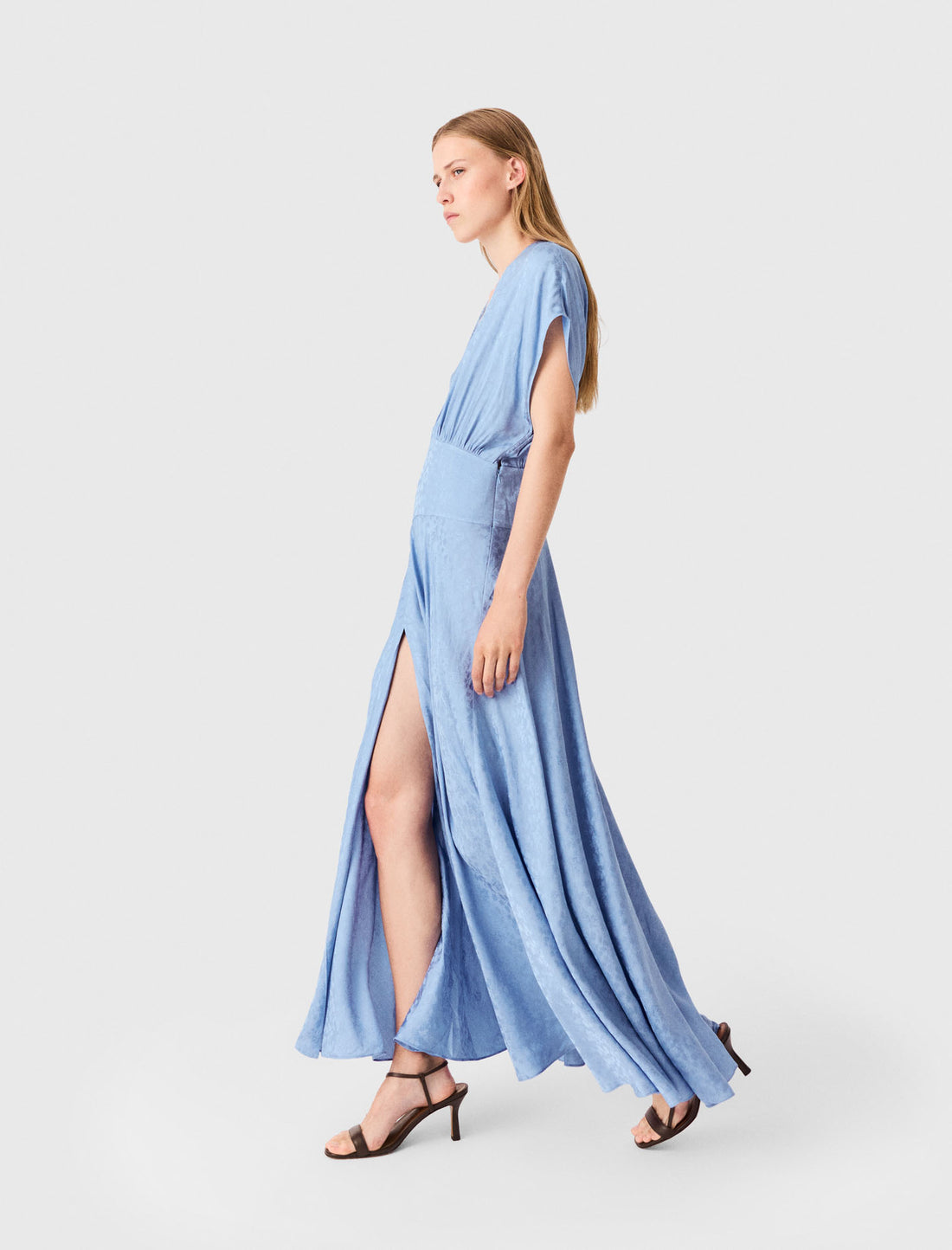 Vestido largo estampado jacquard
