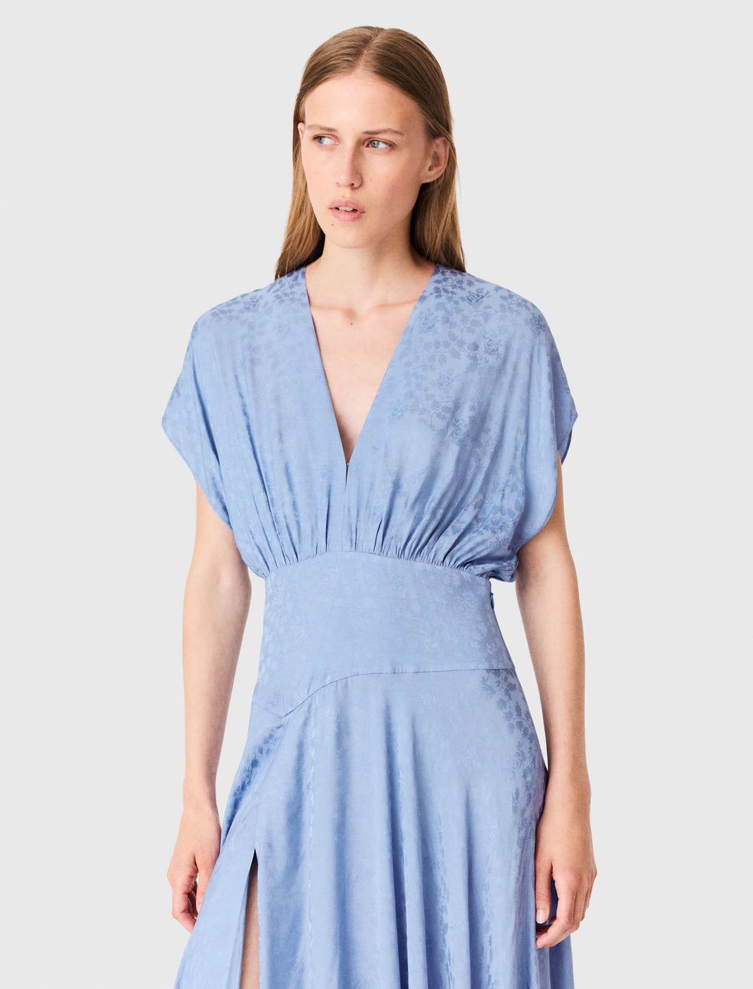 Vestido largo estampado jacquard