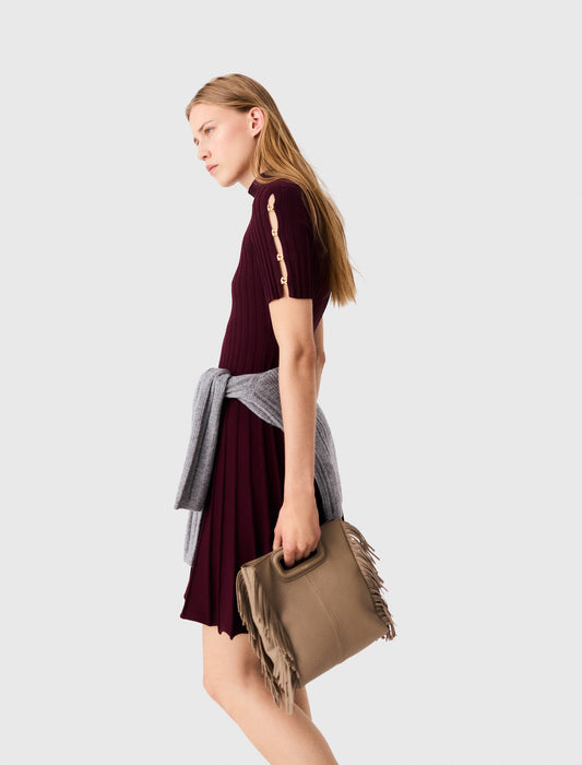 Vestido corto skater cuello alto
