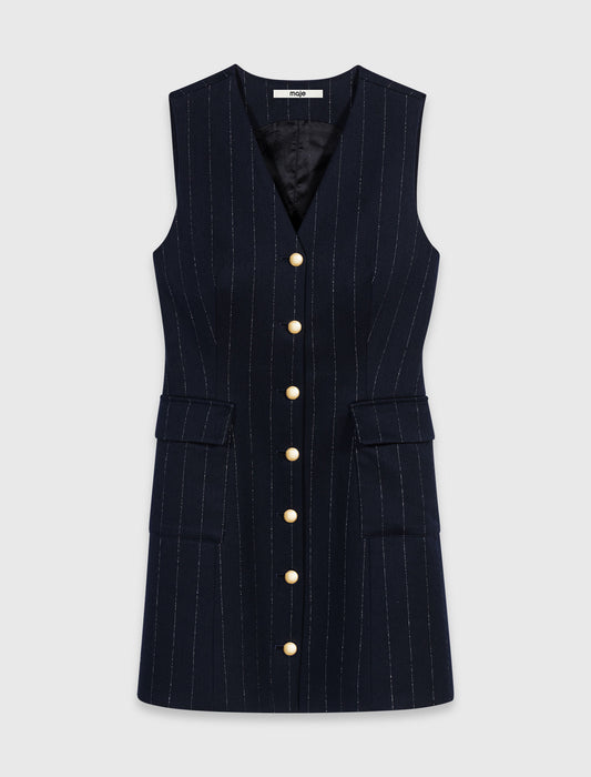 Vestido sastre de lúrex sin mangas