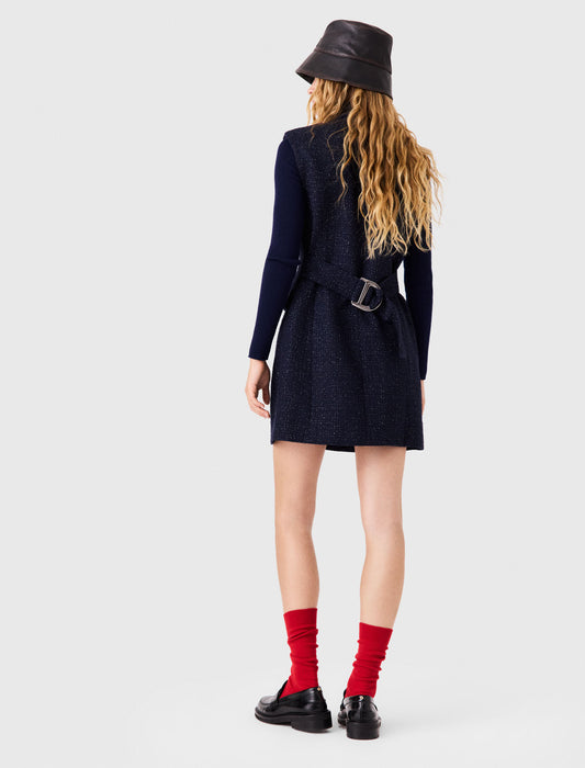 Vestido corto de tweed con lúrex