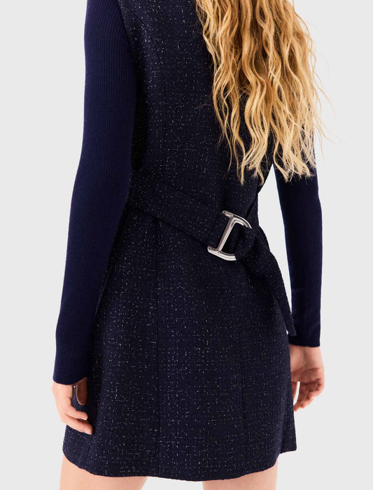 Vestido corto de tweed con lúrex