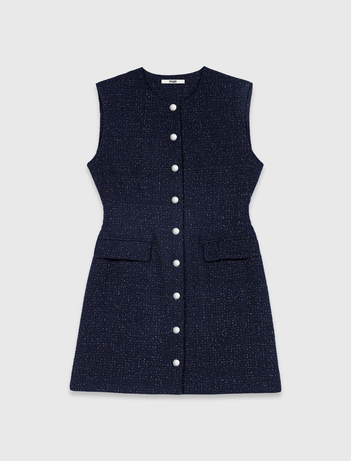 Vestido corto de tweed con lúrex
