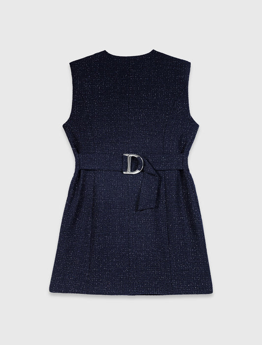Vestido corto de tweed con lúrex