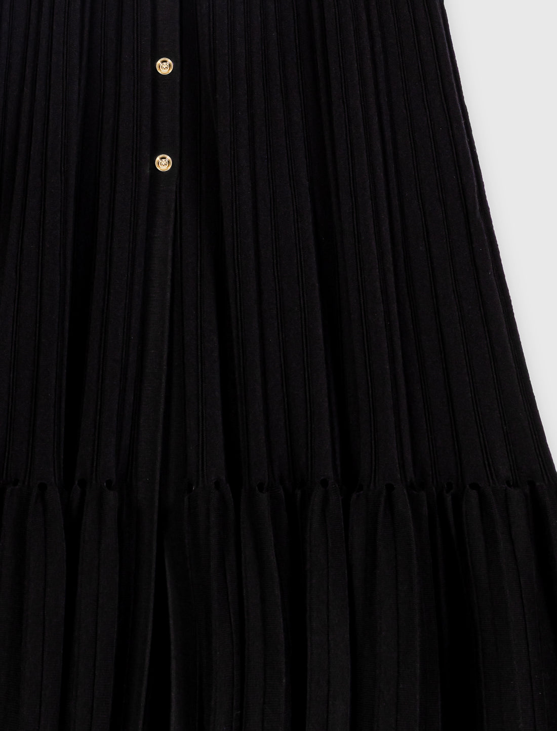 Vestido largo de punto con volantes