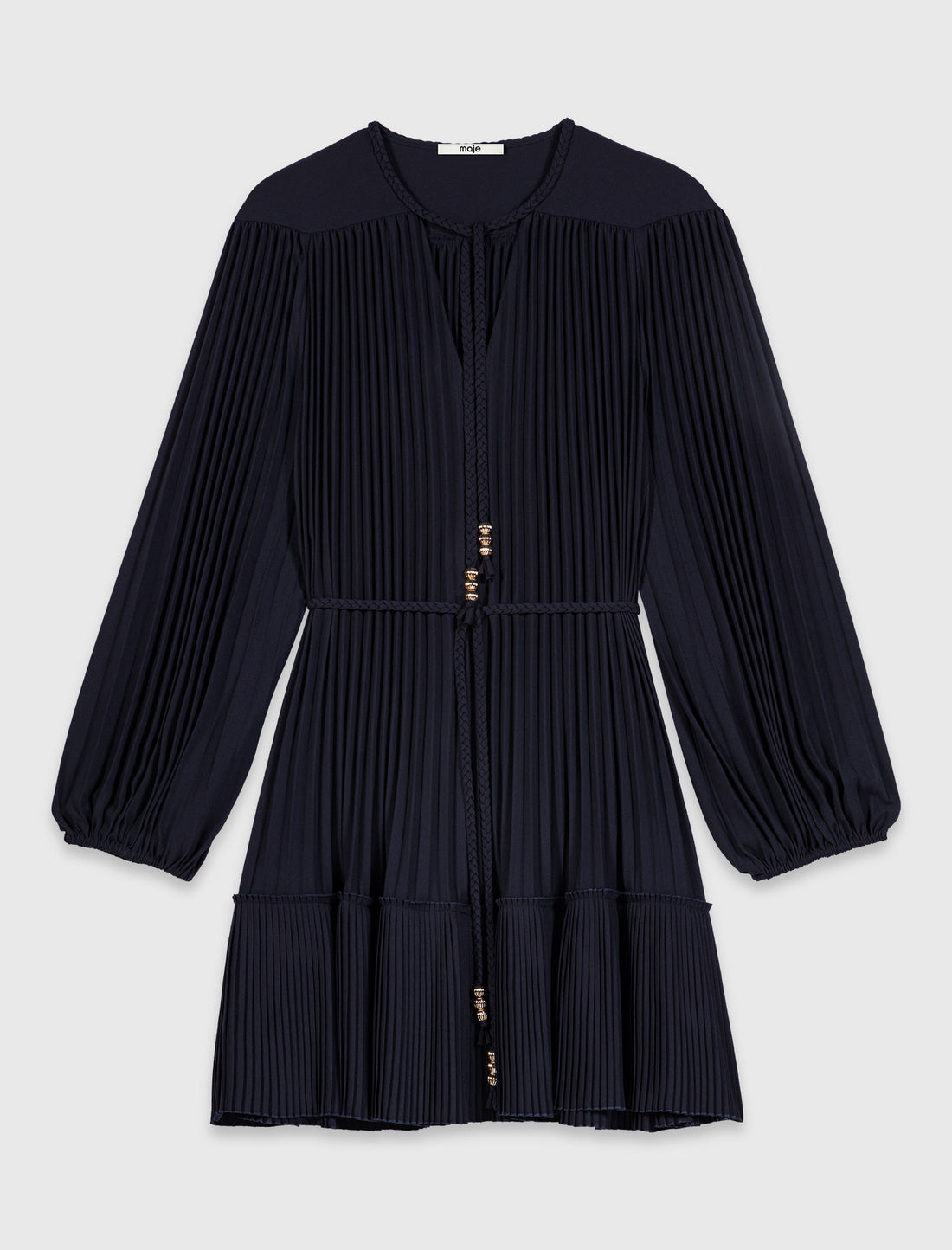 Vestido corto plisado