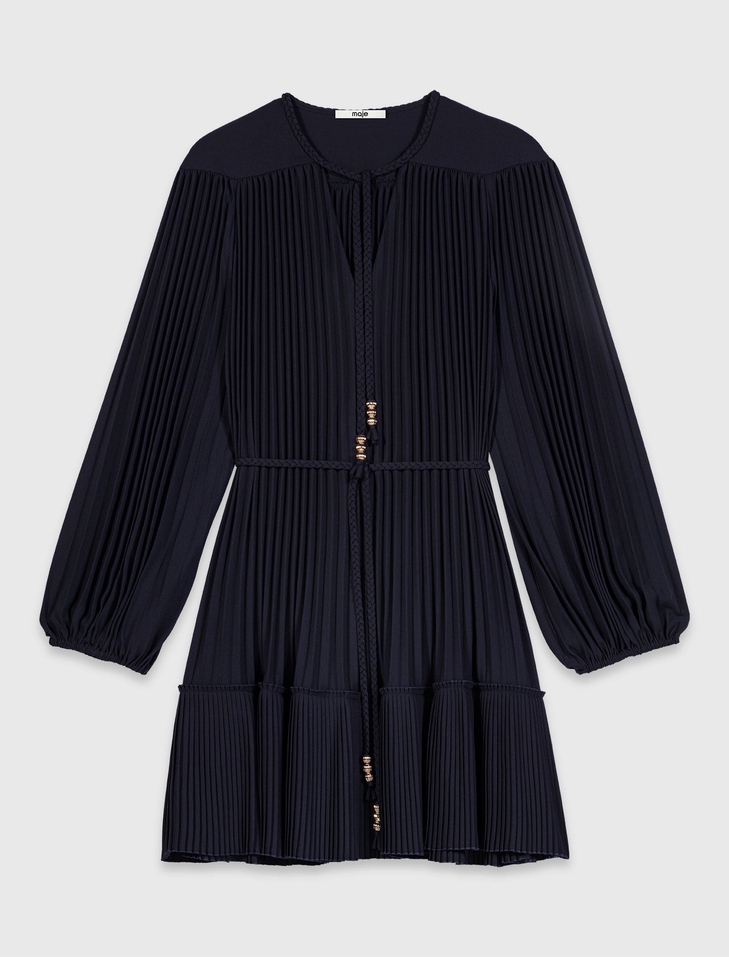Vestido corto plisado