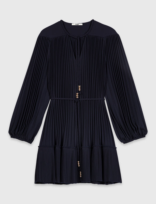 Vestido corto plisado