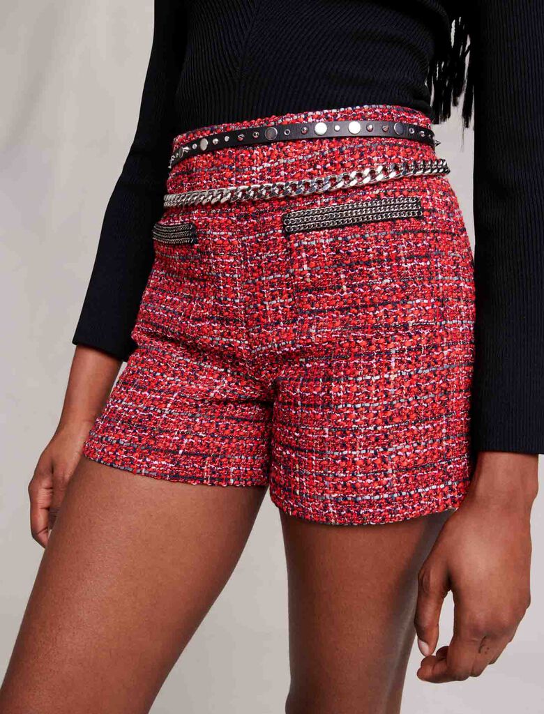 Pantalón corto de tweed