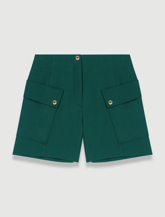 Shorts de tela con bolsillos tipo caja