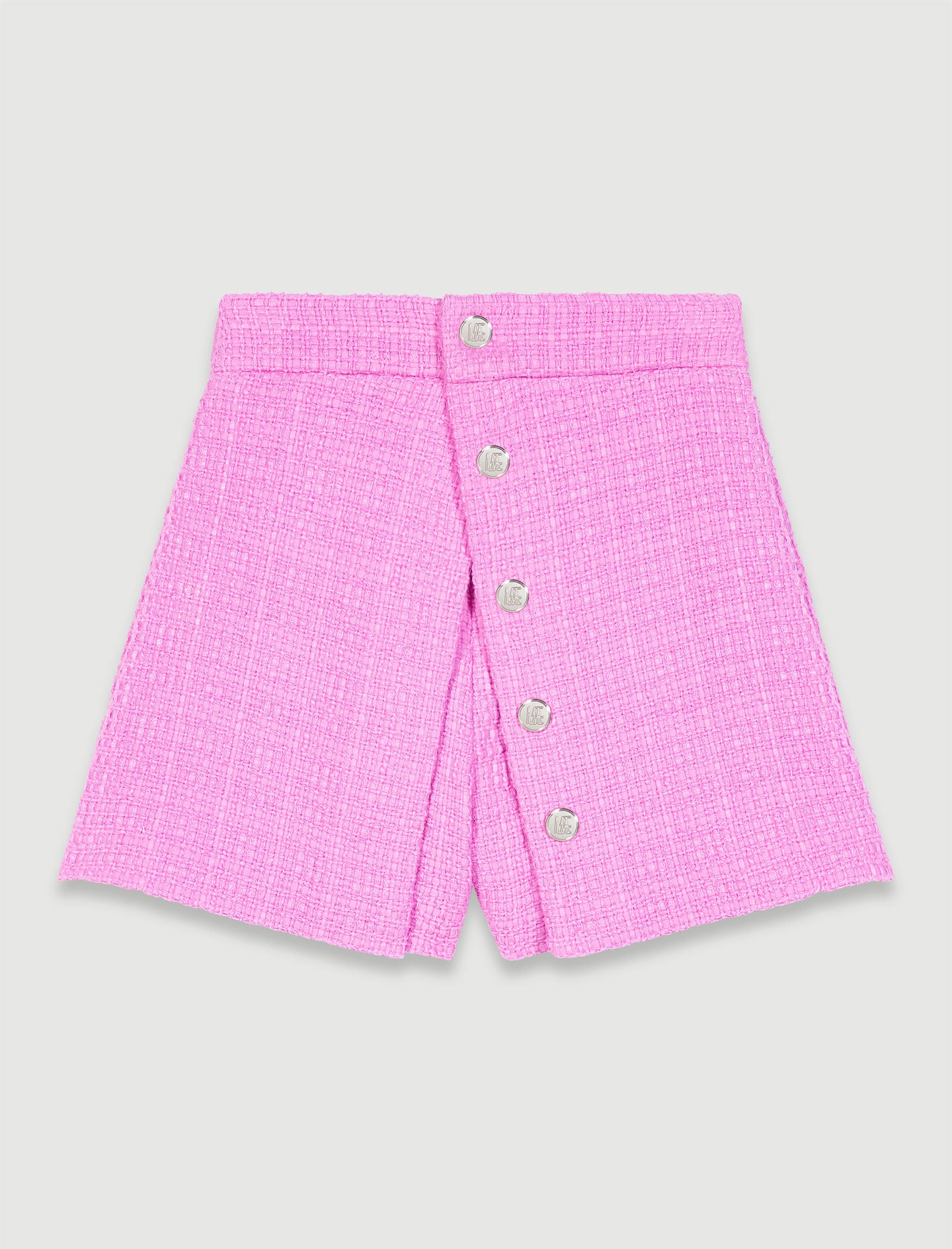 Pantalón corto de tweed con pliegue